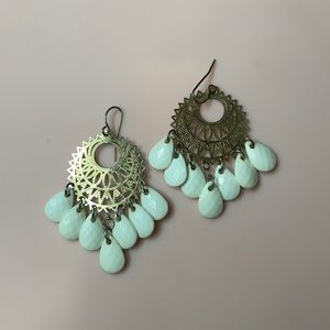 Gold & White Earrings